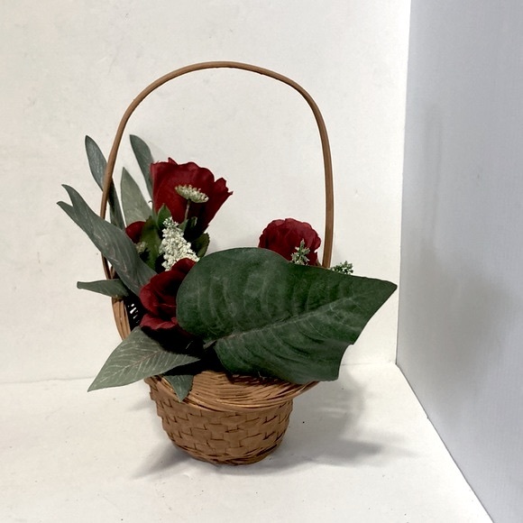 PRINCESS Farmhouse Wicker Woven Basket Flower Plant Pot Centerpiece Tan Beige - Picture 4 of 6